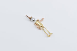 14K Articulated Pinocchio Puppet Marionette Charm/Pendant Yellow Gold