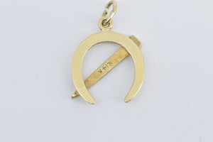 14K Horse Shoe Nail Farrier Equestrian Good Luck Charm/Pendant Yellow Gold