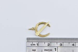 14K Horse Shoe Nail Farrier Equestrian Good Luck Charm/Pendant Yellow Gold