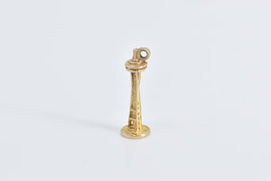 14K 3D Space Needle Seattle Washington Landmark Charm/Pendant Yellow Gold