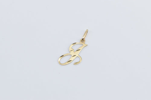 14K J Cursive Letter Monogram Initial Name Charm/Pendant Yellow Gold