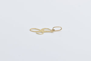 14K J Cursive Letter Monogram Initial Name Charm/Pendant Yellow Gold