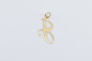 14K J Cursive Letter Monogram Initial Name Charm/Pendant Yellow Gold