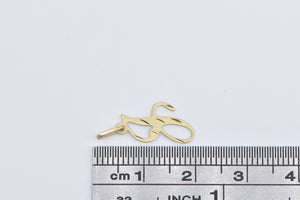 14K J Cursive Letter Monogram Initial Name Charm/Pendant Yellow Gold