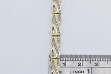 Load image into Gallery viewer, 10K 1.43 Ctw Diamond Criss Cross Vintage Tennis Bracelet 6.75&quot; Yellow Gold