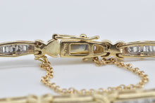 Load image into Gallery viewer, 14K 1.12 Ctw Baguette Diamond Vintage Tennis Bracelet 7&quot; Yellow Gold