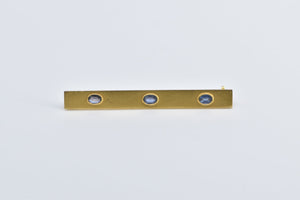 14K Oval Vintage Natural Sapphire Square Bar Pin/Brooch Yellow Gold