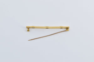 14K Oval Vintage Natural Sapphire Square Bar Pin/Brooch Yellow Gold