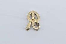 Load image into Gallery viewer, 14K R Diamond Cursive Monogram Initial Name Charm/Pendant Yellow Gold