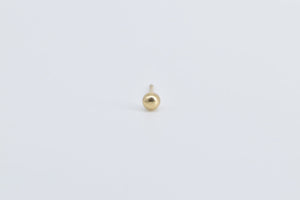 14K 2.8mm Ball Sphere Round Stud Single Earring Yellow Gold