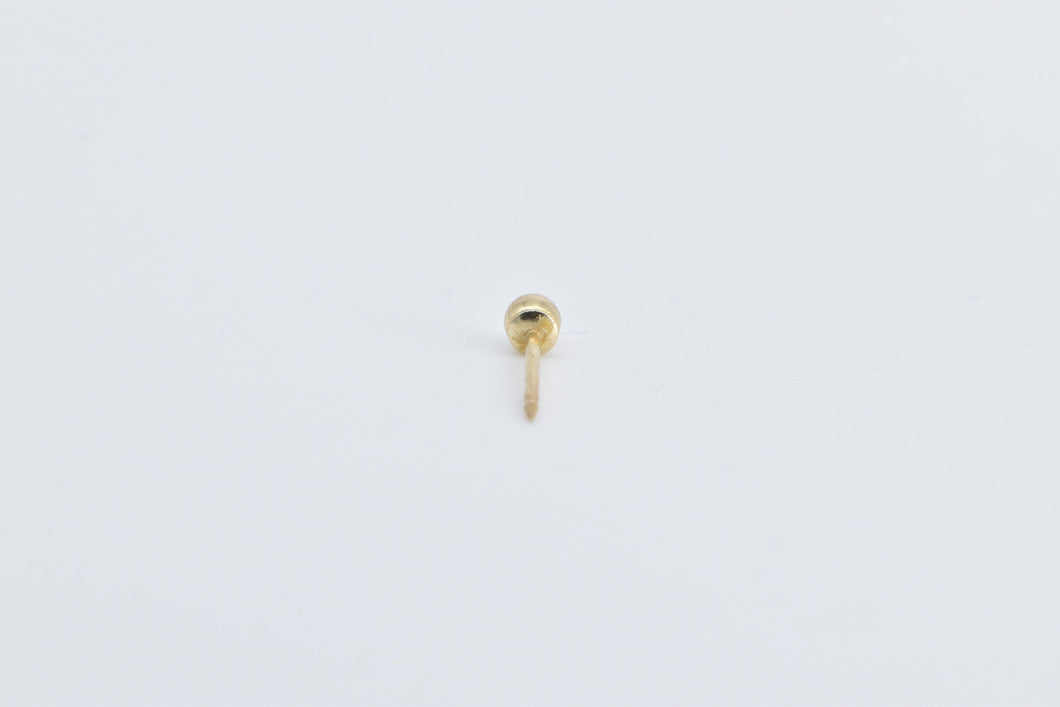 14K 2.8mm Ball Sphere Round Stud Single Earring Yellow Gold