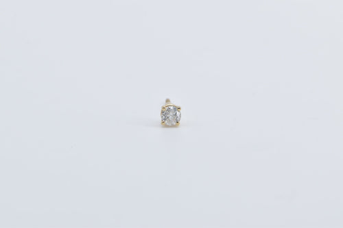 14K 0.10 Ct Diamond Solitaire Stud Single Earring Yellow Gold