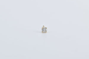 14K 0.10 Ct Diamond Solitaire Stud Single Earring Yellow Gold