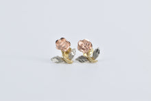 Load image into Gallery viewer, 10K Black Hills Rose Flower Vintage Stud Earrings Yellow Gold