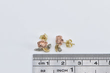 Load image into Gallery viewer, 10K Black Hills Rose Flower Vintage Stud Earrings Yellow Gold