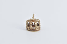 Load image into Gallery viewer, 14K 3D Crown Jewels King Queen Symbol Royalty Charm/Pendant Yellow Gold