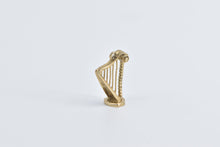 Load image into Gallery viewer, 9K 3D Harp Stringed Instrument Music Musician Charm/Pendant Yellow Gold