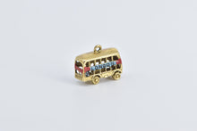 Load image into Gallery viewer, 9K London Enamel Double Decker Bus Travel Charm/Pendant Yellow Gold