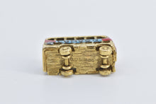 Load image into Gallery viewer, 9K London Enamel Double Decker Bus Travel Charm/Pendant Yellow Gold