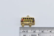 Load image into Gallery viewer, 9K London Enamel Double Decker Bus Travel Charm/Pendant Yellow Gold