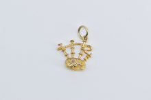 Load image into Gallery viewer, 9K 3D Bag Pipe Scottish Music instrument Scotland Charm/Pendant Yellow Gold