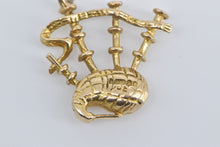 Load image into Gallery viewer, 9K 3D Bag Pipe Scottish Music instrument Scotland Charm/Pendant Yellow Gold