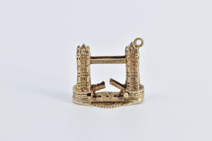 9K 3D Articulated London Tower Bridge Travel Unique Charm/Pendant Yellow Gold