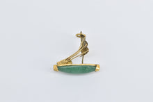 Load image into Gallery viewer, 10K 3D Chinese Junk Ship Jade Sail Boat Charm/Pendant Yellow Gold