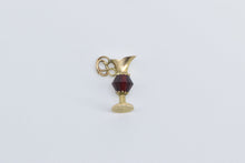 Load image into Gallery viewer, 10K 3D Vase Pitcher Carafe Sim. Garnet Charm/Pendant Yellow Gold