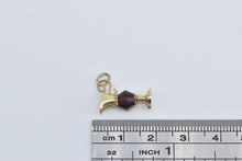 Load image into Gallery viewer, 10K 3D Vase Pitcher Carafe Sim. Garnet Charm/Pendant Yellow Gold