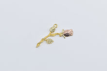 Load image into Gallery viewer, 10K Rose Two Tone Romantic Flower Valentine Charm/Pendant Yellow Gold