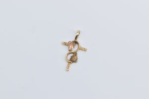 10K Black Hills Leaf Cross Christian Faith Charm/Pendant Yellow Gold