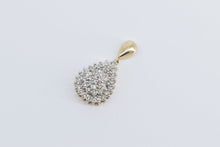 Load image into Gallery viewer, 10K Tear Drop Vintage Diamond Cluster Pendant Yellow Gold