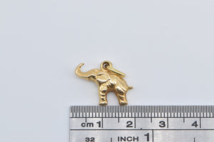 18K 3D Ornate Elephant Memory Symbol Charm/Pendant Yellow Gold