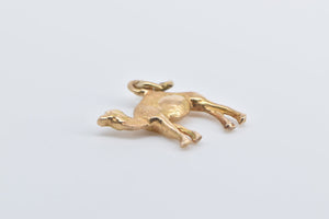 18K 3D Camel Desert Animal Puffy Charm/Pendant Yellow Gold