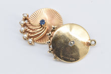 Load image into Gallery viewer, 14K Tiffany &amp; Co Sapphire Seed Pearl Spinner Earring Jackets Yellow Gold