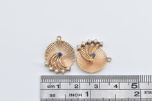 Load image into Gallery viewer, 14K Tiffany &amp; Co Sapphire Seed Pearl Spinner Earring Jackets Yellow Gold