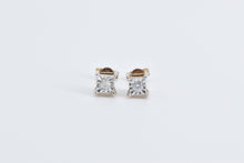 Load image into Gallery viewer, 10K Vintage Diamond Classic Solitaire Stud Earrings Yellow Gold