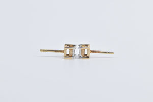 10K Vintage Diamond Classic Solitaire Stud Earrings Yellow Gold