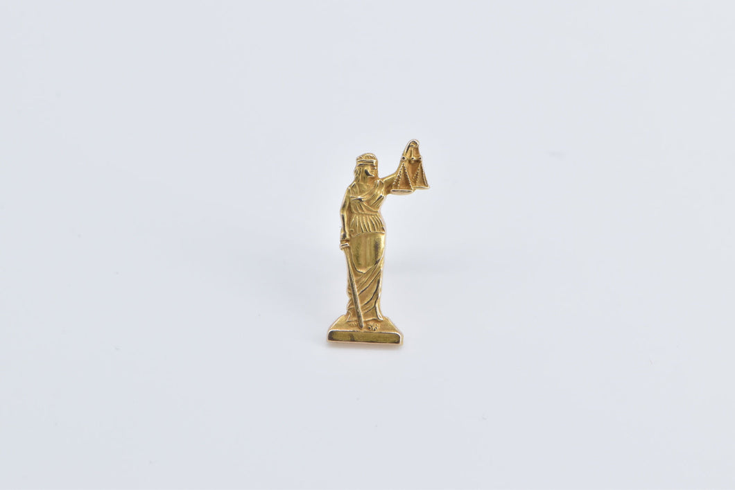 10K Lady Justice Scales Liberty Symbol Karma Charm/Pendant Yellow Gold