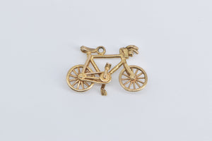 9K 3D Articulated Bicycle Bike Travel Charm/Pendant Yellow Gold