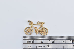 9K 3D Articulated Bicycle Bike Travel Charm/Pendant Yellow Gold