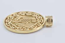 Load image into Gallery viewer, 14K Vintage Thistle Endurance Strength Symbol Pendant Yellow Gold