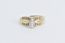 Load image into Gallery viewer, 10K Vintage Marquise Diamond Engagement Ring Yellow Gold