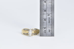 10K Vintage Marquise Diamond Engagement Ring Yellow Gold