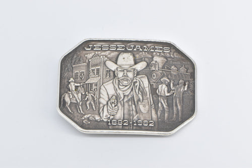 Sterling Silver Jesse James Commem. 100th Anniversary Belt Buckle