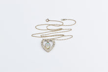 Load image into Gallery viewer, 14K Oval Opal Diamond Heart Love Symbol Chain Necklace 19&quot; Yellow Gold