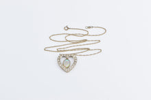 Load image into Gallery viewer, 14K Oval Opal Diamond Heart Love Symbol Chain Necklace 19&quot; Yellow Gold