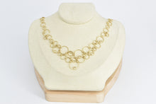 Load image into Gallery viewer, 14K Talisa Rounds and Rings Statement Chain Necklace 17&quot; Yellow Gold