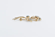 Load image into Gallery viewer, 14K Vintage Van Dell Blue Topaz Bouquet Flower Pin/Brooch Yellow Gold